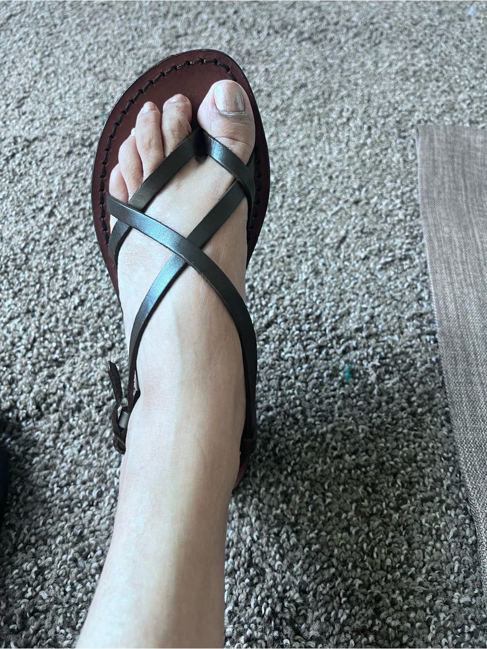 Women's Brown Crisscross Leather Sandals